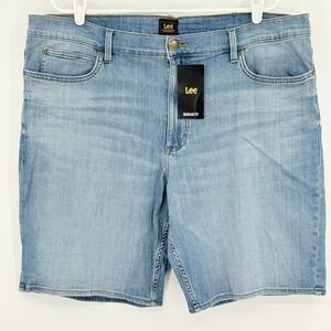 Lee Men's Venture Blue Regular Fit Light Wash Denim Shorts Size 40 NWT